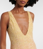 Là Fuori Botanical Symphone embellished gown