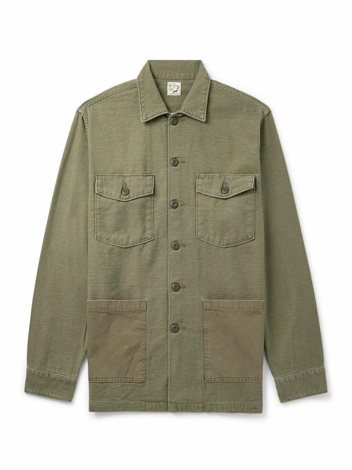 orSlow Men's Relaxed Fit Coverall Jacket in Army Green orSlow