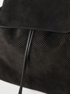 TOM FORD - T Line Leather-Trimmed Perforated Suede Backpack