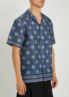 Che Telha Printed Linen Shirt Blue