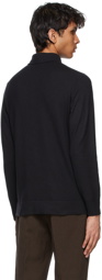 Loro Piana Black Baby Cashmere Long Sleeve Polo