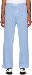 LGN Louis Gabriel Nouchi Blue Mock-Fly Lounge Pants