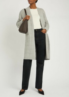 Eileen Fisher Checked Cotton and Cashmere-blend Cardigan Light Grey
