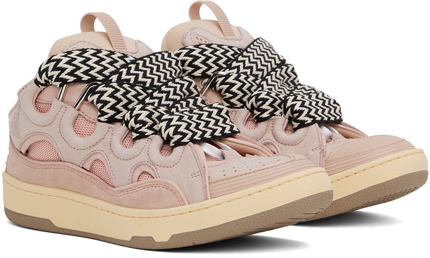 靴 LANVIN LEATHER CURB SNEAKERS PINK 42 Leather Curb Sneakers | Lanvin