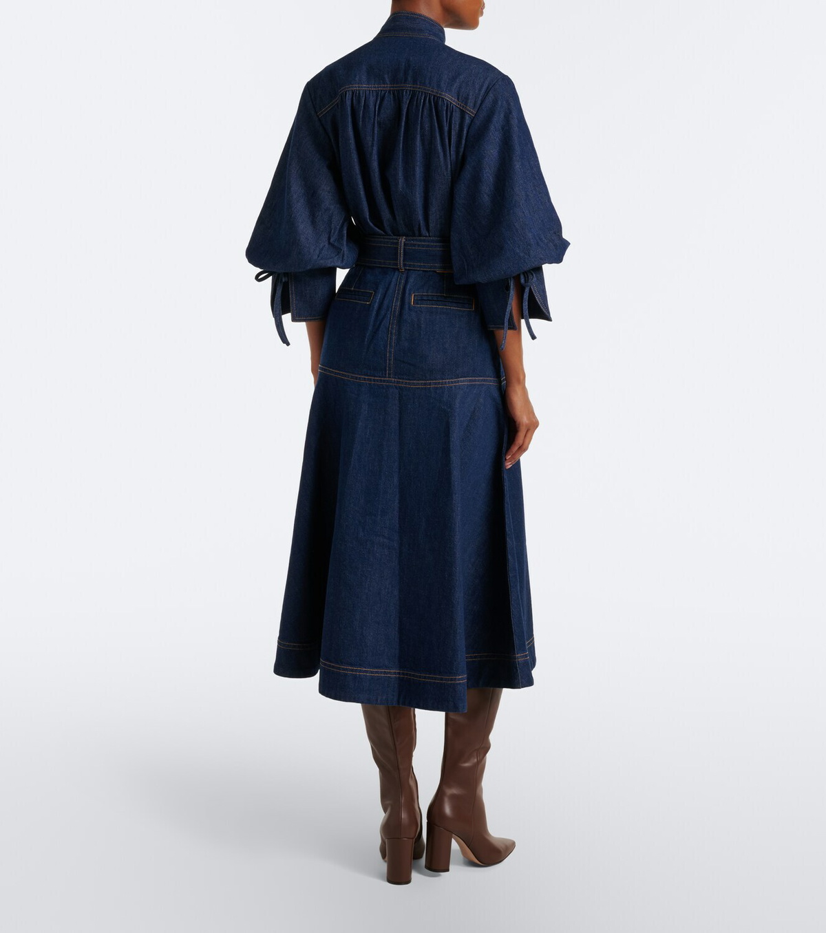 Zimmermann Belted denim midi skirt