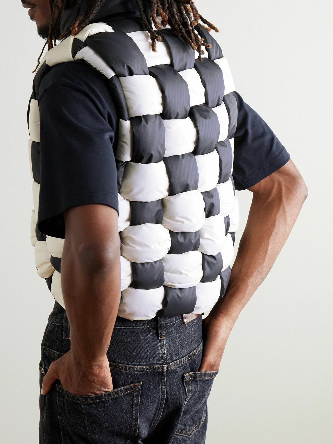 KAPITAL - Cropped Reversible Quilted Padded Shell Gilet