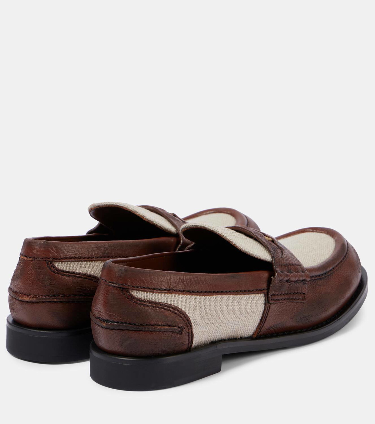 VIP【関税送料無料】希少 Miu Miu Suede Calf Leather Loafers Miu Miu logo-embossed Suede Loafers | Neutrals | FARFETCH