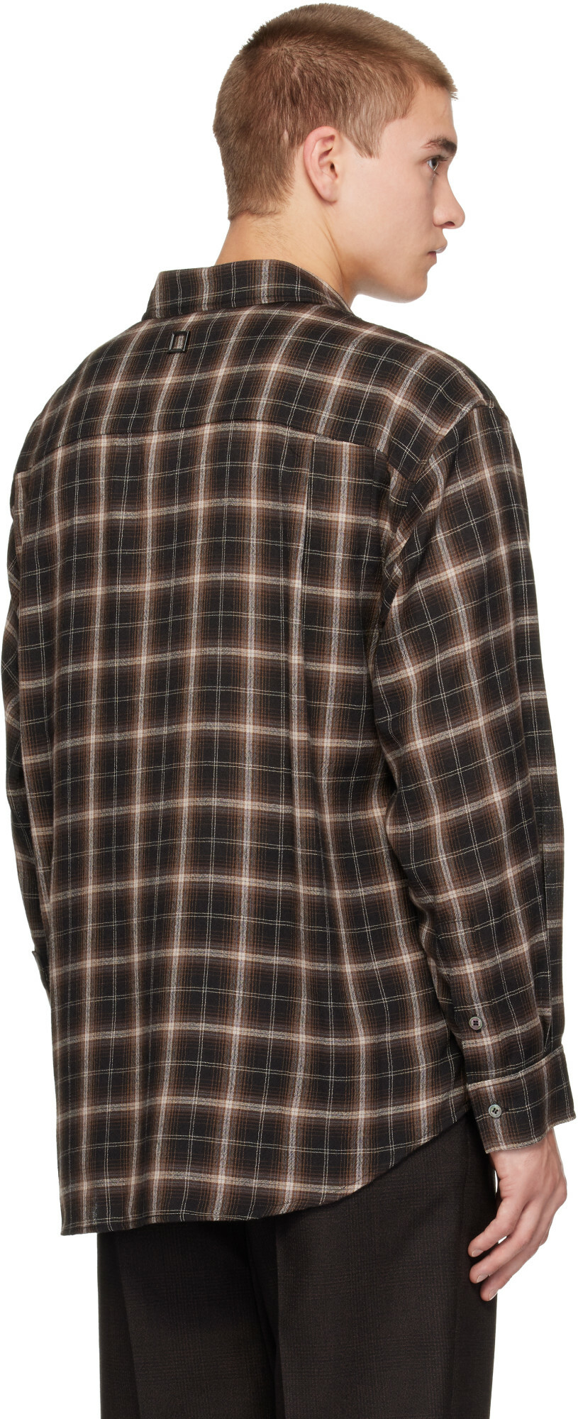 WOOYOUNGMI Brown Ombre Check Shirt