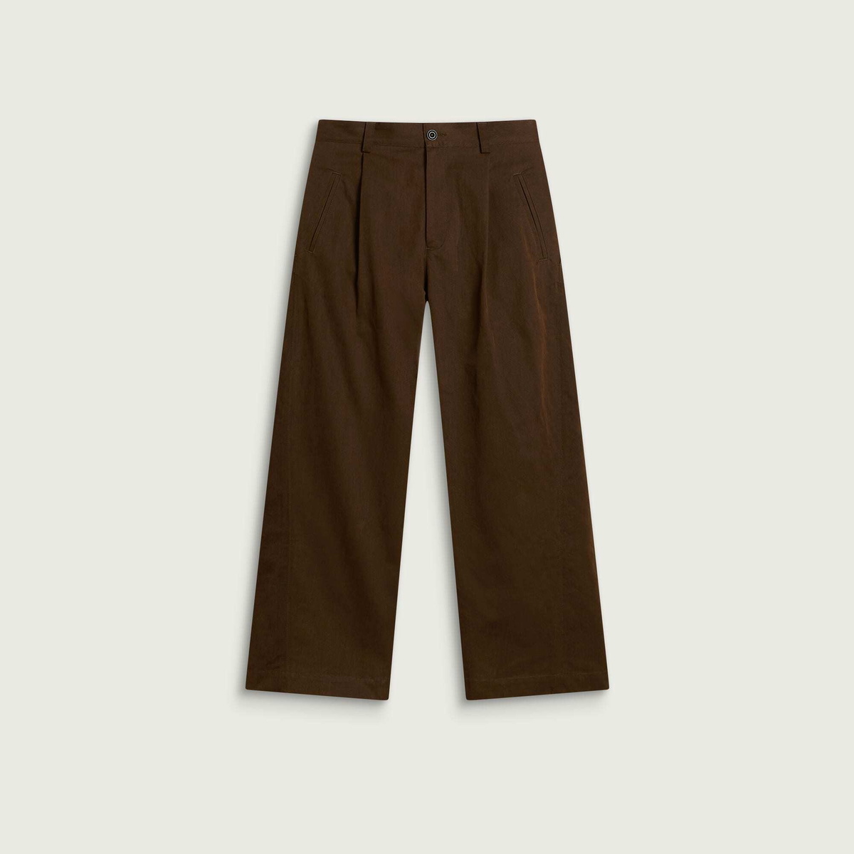 Sage Nation Men's Single Pleat Trouser in Bark Brown