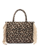 MC2 Saint Barth Vanity Blanket Shoulder Bag With Animalier Print And Fringes