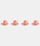 Bordallo Pinheiro Fantasia set of 4 espresso cups and saucers