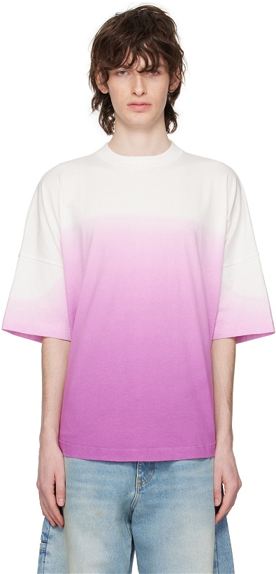 Photo: Palm Angels White & Purple Gradient T-Shirt