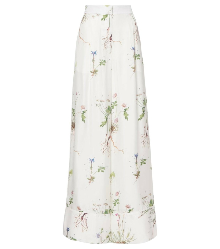 Photo: Erdem Floral printed silk wide-leg pants