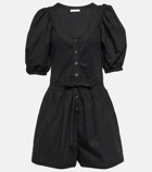 Ulla Johnson Leia cotton jersey and poplin playsuit