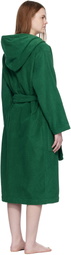Tekla Green Terry Hooded Bathrobe
