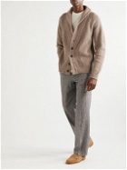 Altea - Shawl-Collar Ribbed Wool and Cashmere-Blend Cardigan - Neutrals