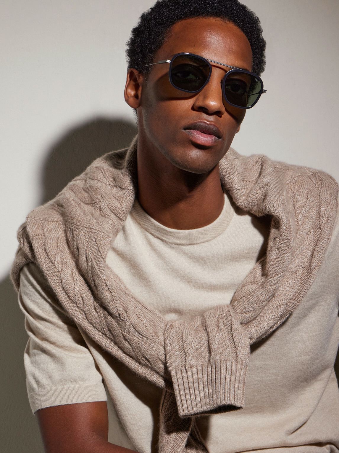 Zegna - Geometric Roun-Frame Titanium Sunglasses