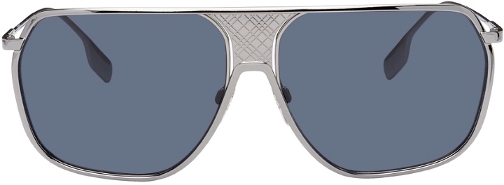 Photo: Burberry Silver Engraved Aviator Sunglasses