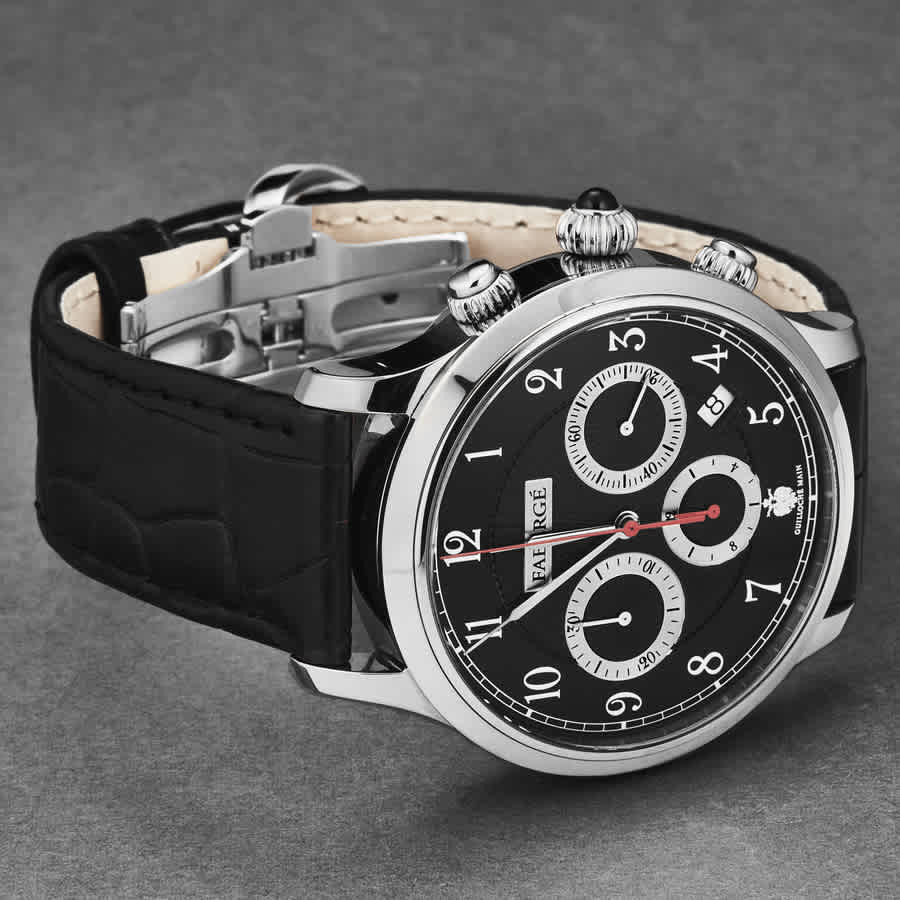 Faberge Agathon Chronograph Automatic Black Dial Mens Watch FAB-207