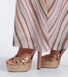 Aquazzura Soulmate metallic leather platform sandals