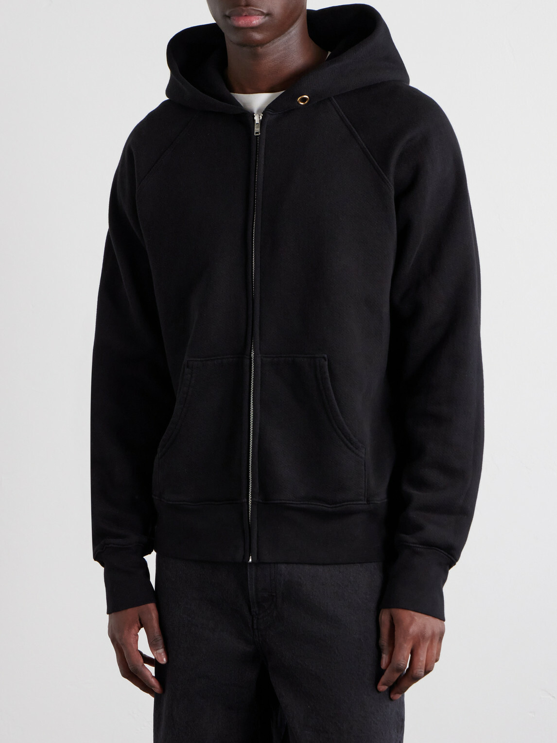 Les Tien - Cotton-Jersey Zip-Up Hoodie - Black Les Tien