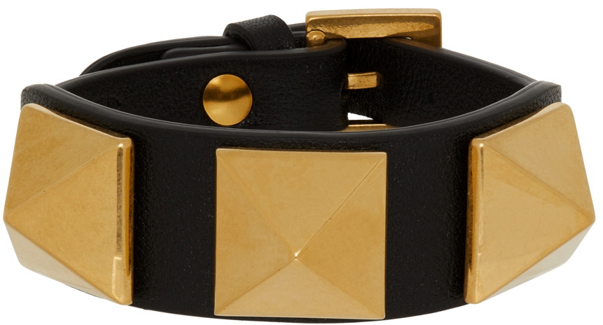 Valentino Garavani Rockstud leather bracelet - Brown