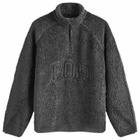 Pop Trading Company Men's Arch Logo Half Zip Fleece in Charcoal