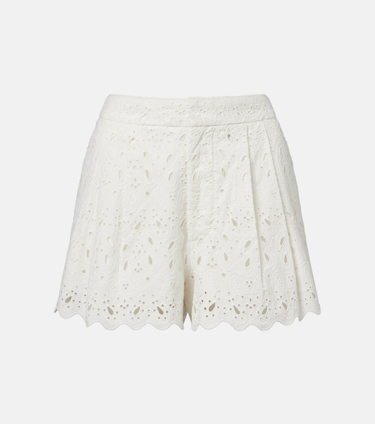 Frame Paisley Eyelet broderie anglaise cotton shorts