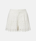Frame Paisley Eyelet broderie anglaise cotton shorts