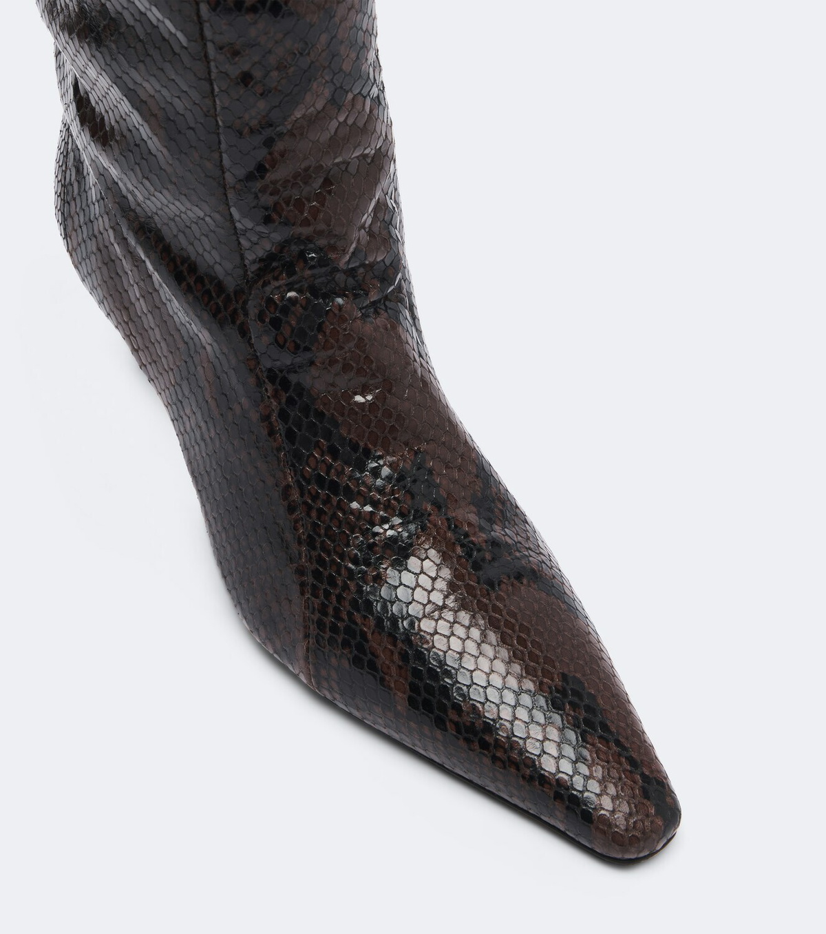 JUDE Cave snake-effect leather ankle boots