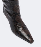JUDE Cave snake-effect leather ankle boots