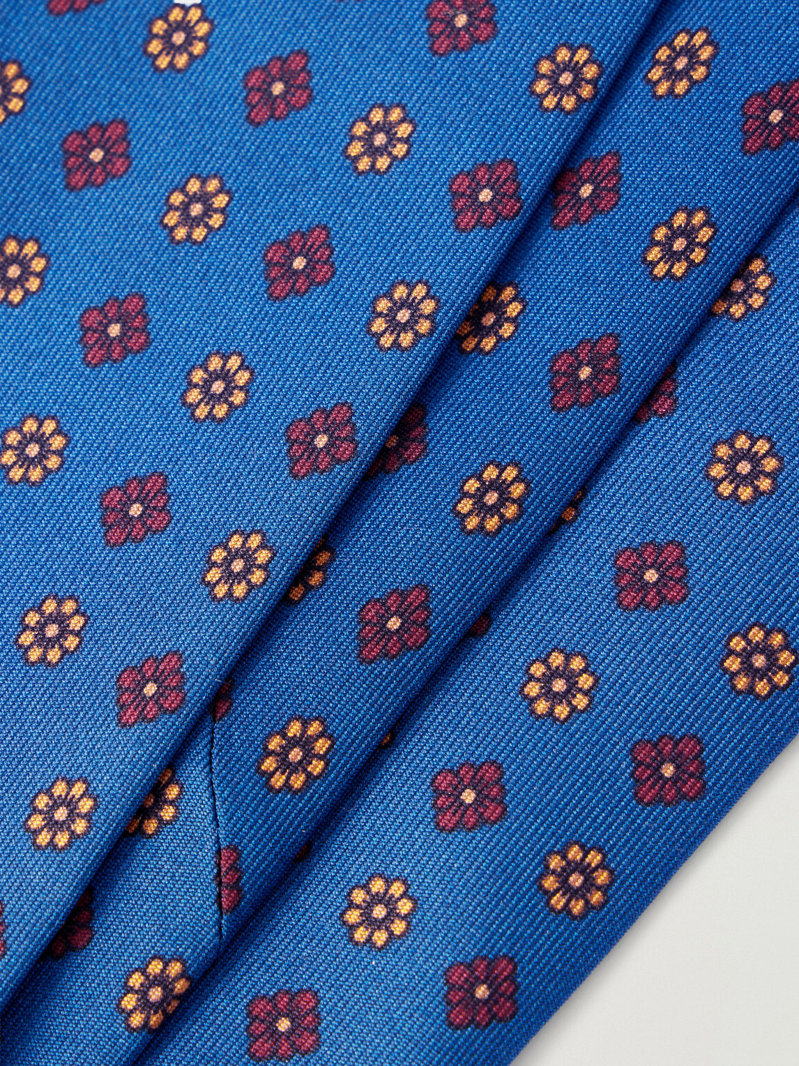 Rubinacci - 8cm Printed Silk-Twill Tie - Blue