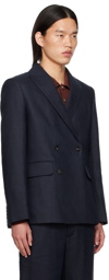 Bode Navy Double-Breasted Blazer