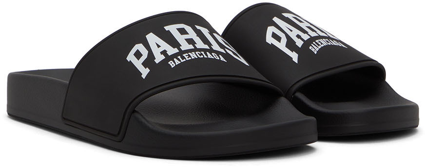 Balenciaga Black Cities 'Paris' Slide Sandals Balenciaga