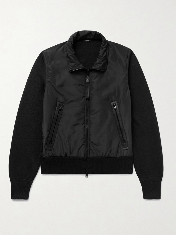 Photo: TOM FORD - Leather-Trimmed Wool and Shell Blouson Jacket - Black