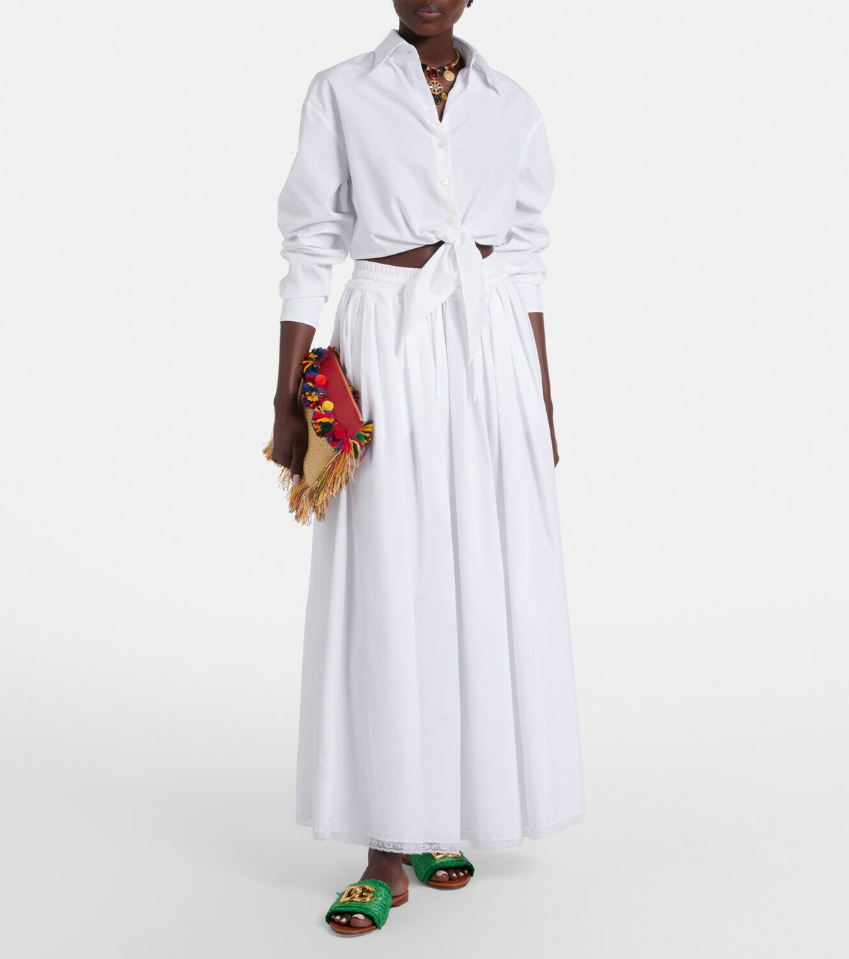 Dolce&Gabbana Cropped cotton poplin shirt
