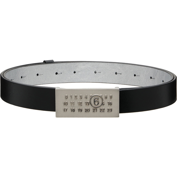 Photo: MM6 Maison Margiela Black Numeric Buckle Leather Belt