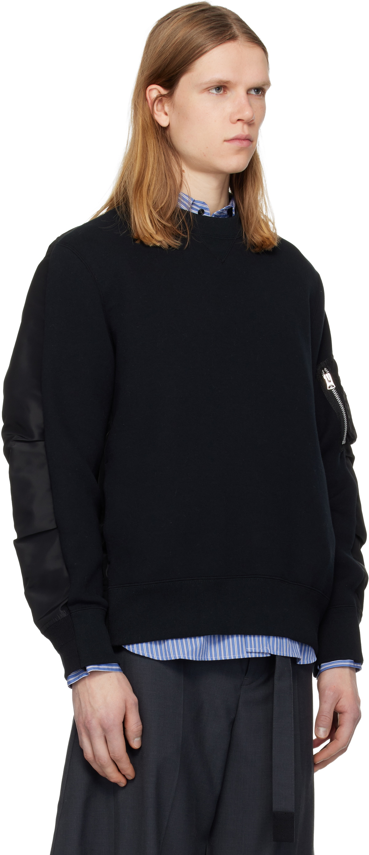 sacai Black Sponge Sweat Pullover Sweatshirt Sacai