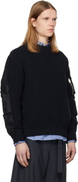 sacai Black Sponge Sweat Pullover Sweatshirt