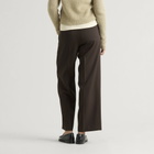 Auralee Women's Gabardine Two-Tuck Slacks in Dark Brown