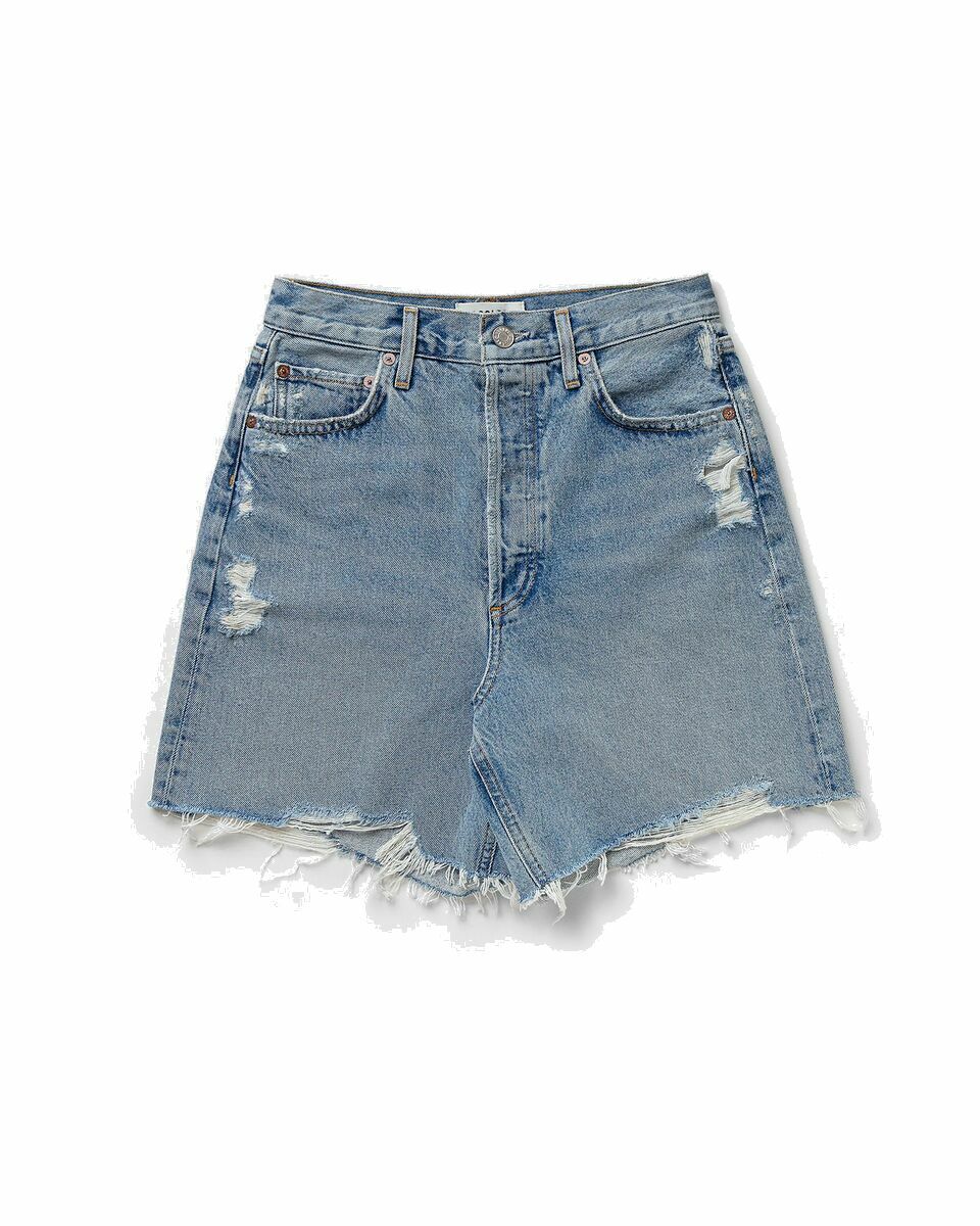 Photo: Agolde Wmns Stella Short In Deserted Blue - Womens - Casual Shorts