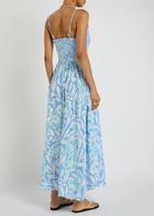 Free People Sweet Nothings Printed Cotton Midi Dress Blue