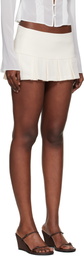 GUIZIO Off-White Pleated Micro Miniskirt