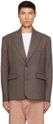 BLUEMARBLE Brown Pinstripe Blazer