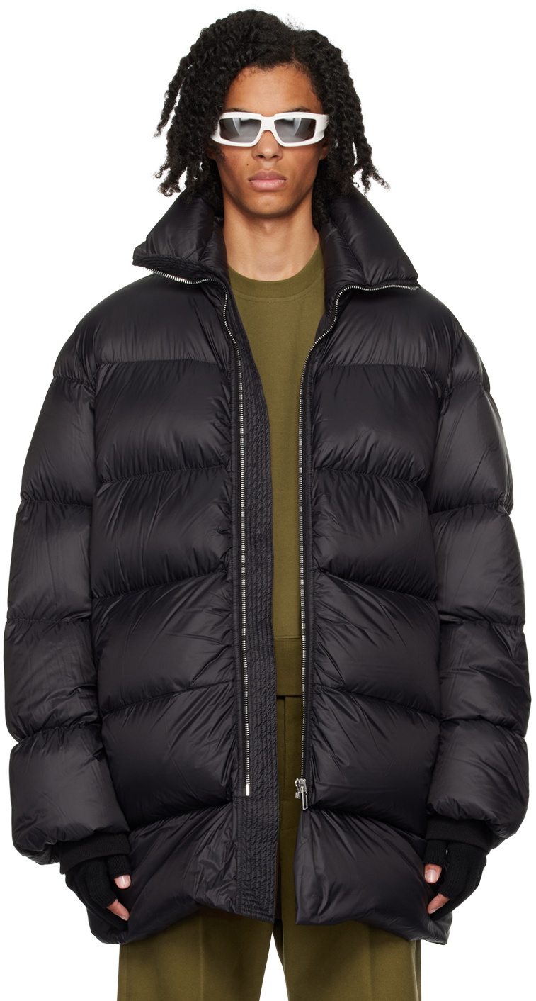 Rick Owens Black Porterville Turtle Down Coat Rick Owens