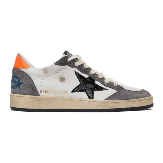 Photo: Golden Goose White and Grey Ball Star Sneakers