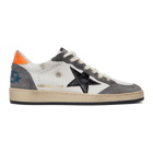 Golden Goose White and Grey Ball Star Sneakers
