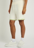 Casablanca Tennis Striped Bouclé Shorts White