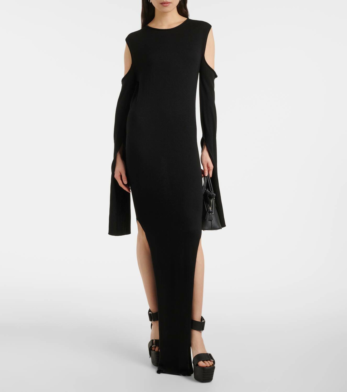 Rick Owens Caped wool maxi dress