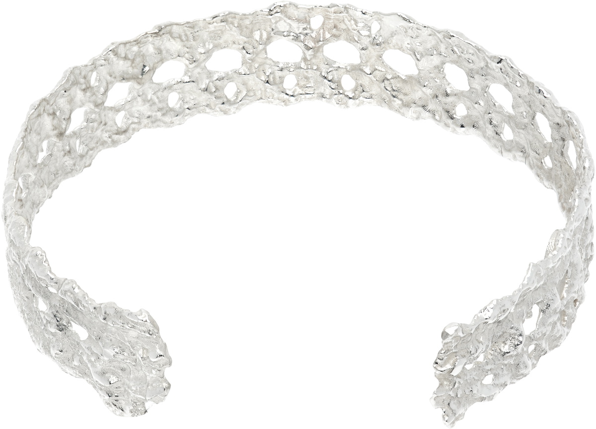 OUR LEGACY Silver Abstract Lace Bangle Bracelet Our Legacy